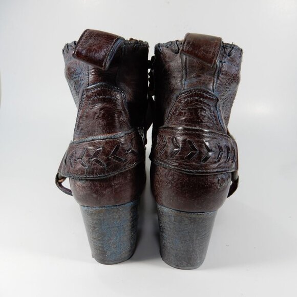 BED STU Tania Ankle Harness BOOTS Size 9.5 Leather Teak Rustic Western NEW $295 - Picture 7 of 16